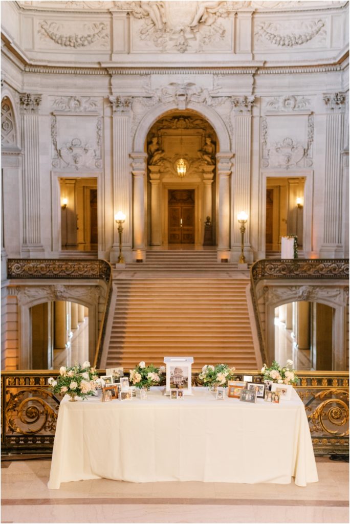 San Francisco City Hall Wedding Guestbook table