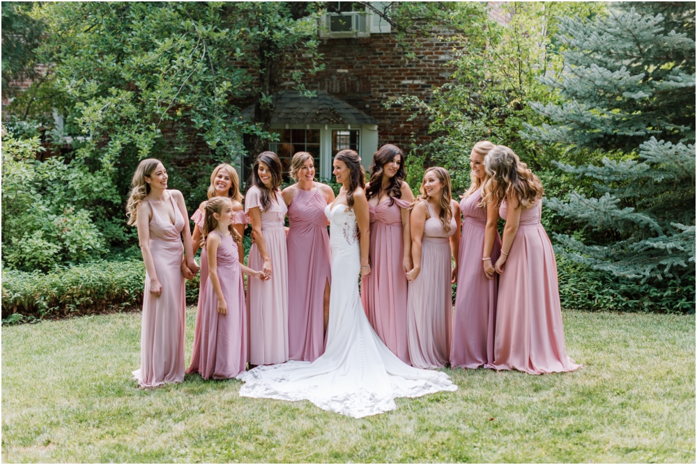 A bride and her bridesmaids at a Twenty Mile House wedding