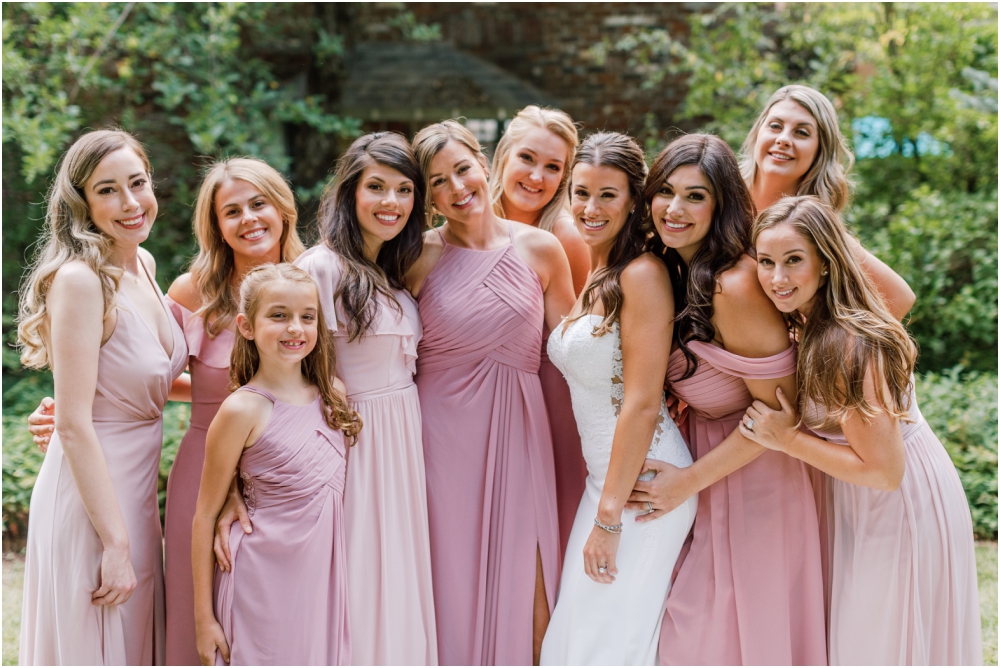 A selfie style photos of a bride and her bridesmaids at a Twenty Mile House wedding
